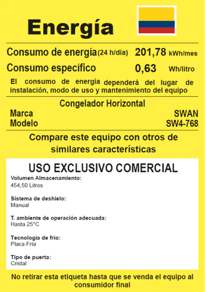 Exhibidor Congelador SWAN 2 Metros Vitrina de Máxima Visibilidad y Capacidad (Modelo SW-768)