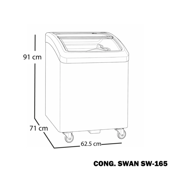 Exhibidor Congelador Compacto SWAN 109L Visibilidad Total y Diseño Eficiente (Modelo SW-165)