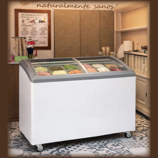 Exhibidor Congelador Profesional SWAN 263L Potencia CUBIGEL y Exhibición de Alto Flujo (Modelo SW-369)